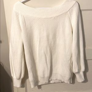 White off the shoulder sweater